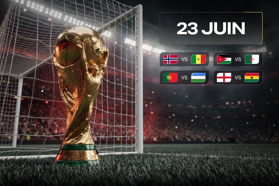 Matchs Coupe du Monde 2026 du 23 juin: guide des cotes avec 888STARZ