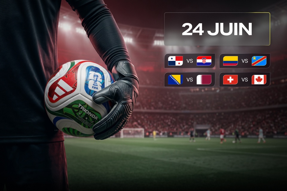 Matchs Coupe du Monde 2026 du 24 juin: guide des cotes 888STARZ