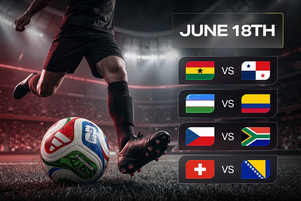 World Cup 2026 Matches on June 18: Odds Guide from 888STARZ