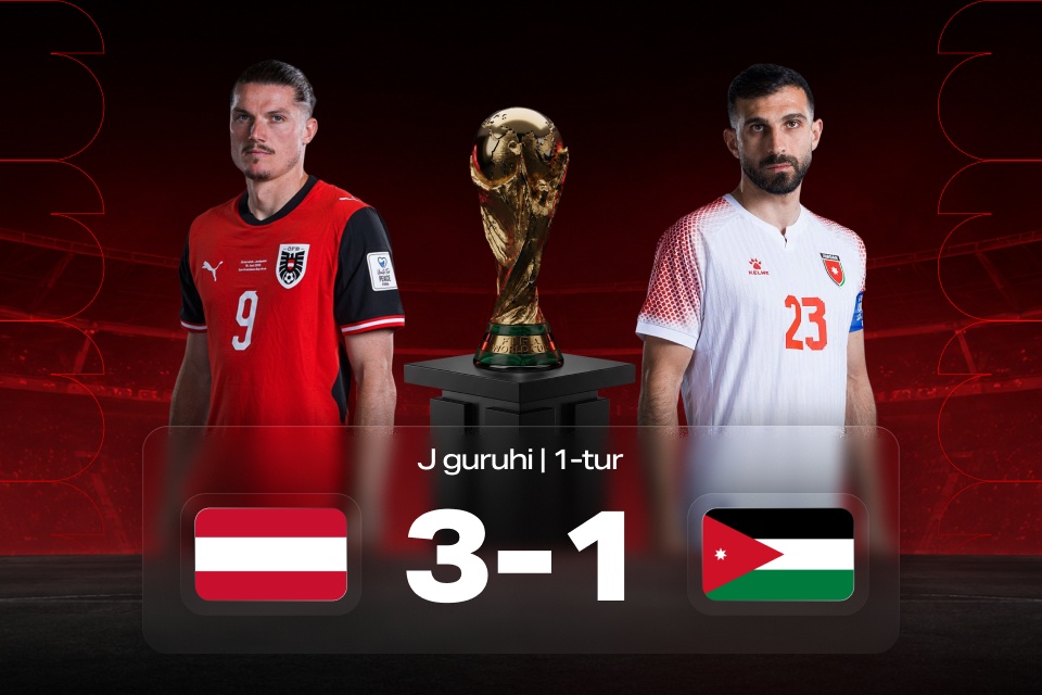 Jahon chempionati 2026: Avstriya — Iordaniya — o‘yin natijasi va 888STARZ tahlili